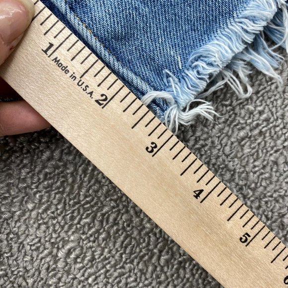KanCan Cutoff Jean Short Women's Size 9/28 Mid Rise Button Fly Cotton Denim Blue - Picture 9 of 10